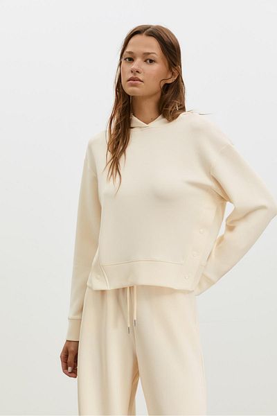 Stradivarius Soft-touch hoodie with buttons