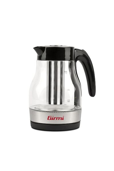 Girmi Teapot with Stainless Steel Infuser BL51, 1.7L, 2200W, LED, Auto Shut-Off, Tempered Glass