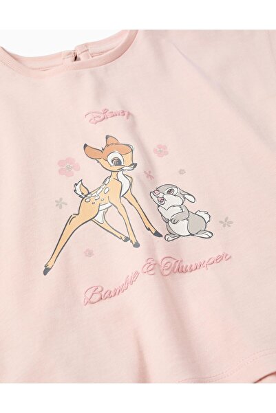 Ziddy Cotton T-shirt for Baby Girls 'Bambi & Thumper', Pink