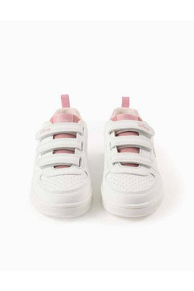 Ziddy Trainers with Touch Fasteners for Girls 'Stitch', White/Pink