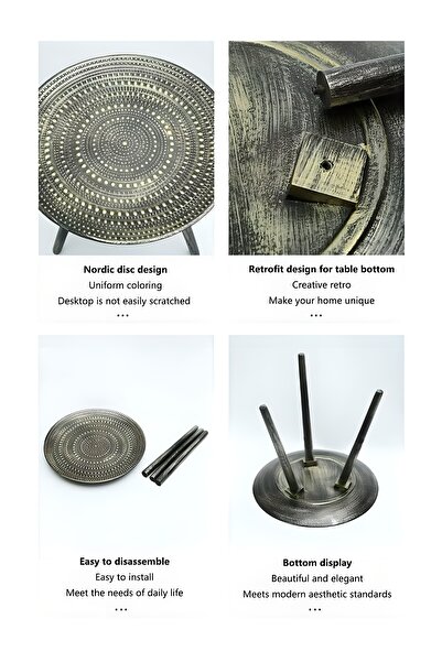 Yelajoy Modern Coffee Table, Round End Table, Small Bedside Table for Modern Home Decor, 40x40cm