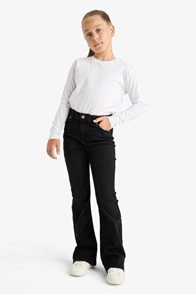 DeFacto Pantaloni de blugi pentru fete, cu picioare spaniole, E6183A825AU