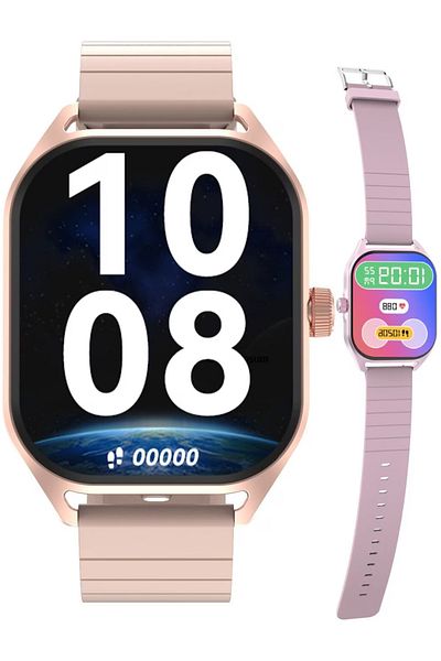 Smart Vibe DT™ WA9CH MAX - AMOLED Smartwatch Apel Bluetooth, 24/7 Fitness Tracker, HR/ECG/Somn/SpO2, Pink
