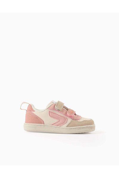Ziddy Touch-fastening Trainers for Baby Girls 'ZY Move', Beige/Pink