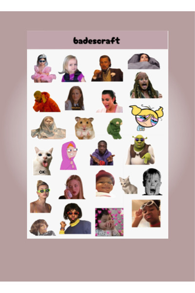 badescraft Mood Sticker Yabancı Tepki Sticker- Etiket- Ajanda Defter Bulley Journal İçin Uygun Set