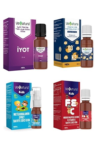 VeNatura D3k2 20 Ml + İyot Damla 25 ml +Venatura Kids Mikroenkapsüle Demir ve Vitamin C 20