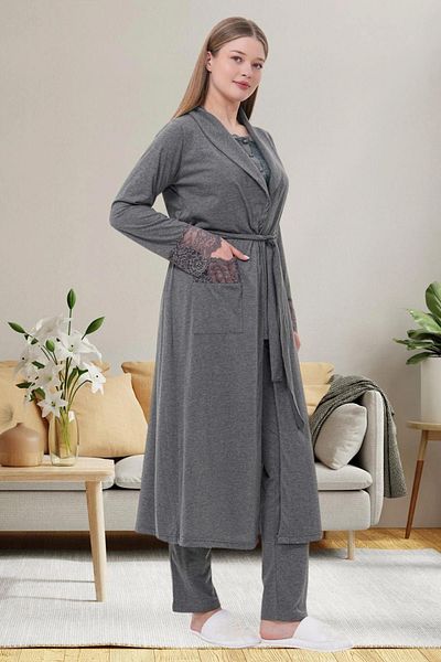 Mavelle Women's Lace Detailed Maternity Maternity Pajama Set 6003