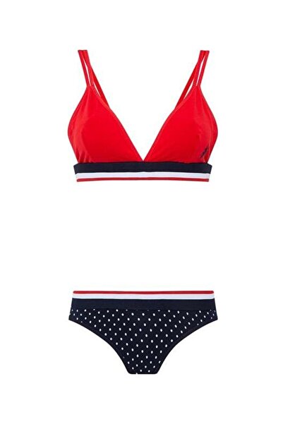 U.S. Polo Assn. Lisanslı %95 Pamuklu Kadın Büstiyer Slip Kutulu Takım / Kırmızı
