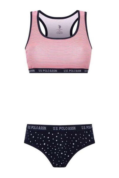 U.S. Polo Assn. Licensed 95% Cotton Women's Bustier Slip Suit / Navy Blue