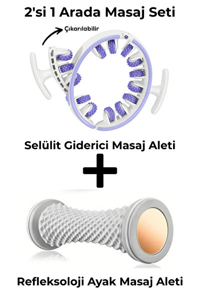 ALFAGİFT Selülit Karşıtı Masaj Rulosu & Ayak Masaj Silindiri- 2'li Tüm Vücut ...