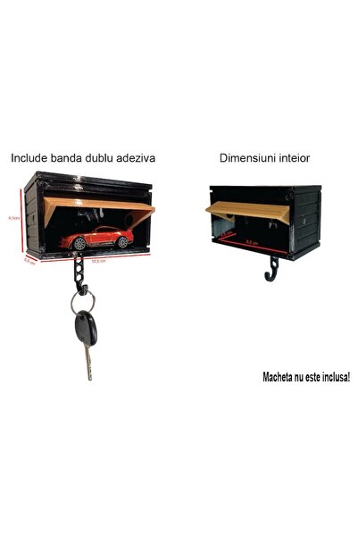 OEM Garage Key Holder, Mini Garage Design, Efficient Organization, Black/Brown