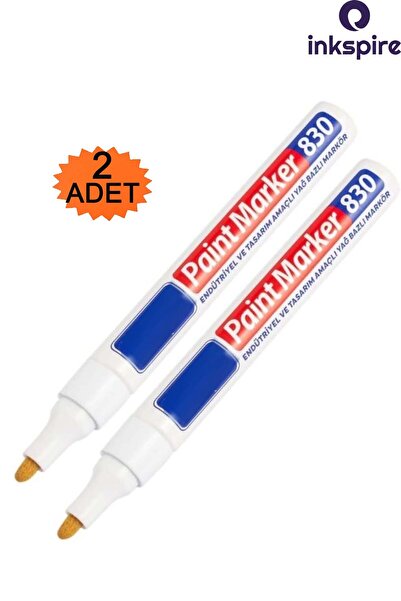 inkspire Beyaz Paint Marker 2 Adet Yağlı Bazlı Kalıcı Keçeli Markör Kalem Oto Rötuş Boya Kalemi Hızlı Kuruma