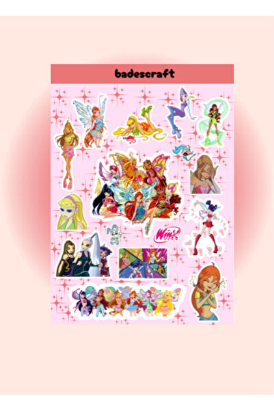 badescraft Winx Club Sticker Set- Periler Sticker- Çizgifilm Sticker- Etiket-...