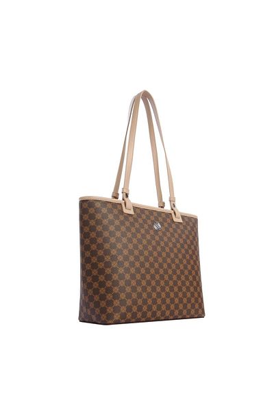 CENGİZ PAKEL Cengiz Pakel Monogram Women's Hand - Shoulder Bag - 7602 - Brown/Mink