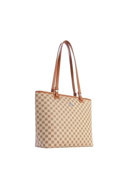 CENGİZ PAKEL Cengiz Pakel Monogram Women's Hand - Shoulder Bag - 7602 - Mink/Tan