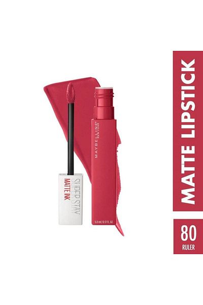 Maybelline NY Matte liquid lipstick for a long-lasting effect SuperStay Matte Ink 80 Ruler, 5ml