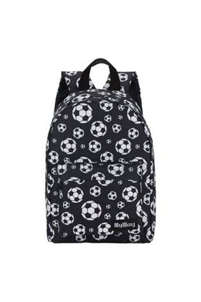 My Way Kindergarten Backpack Black with Football Pattern - My Way