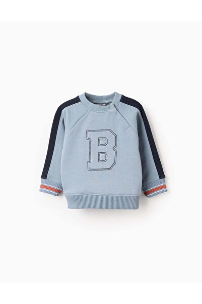 Ziddy Cotton Raglan Sleeves Sweatshirt for Boys 'B', Blue