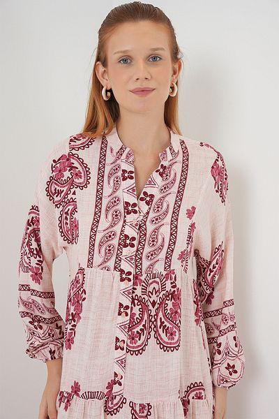 Bigdart Rochie lungă hijab cu model pentru femei 2585 - B.Roșu