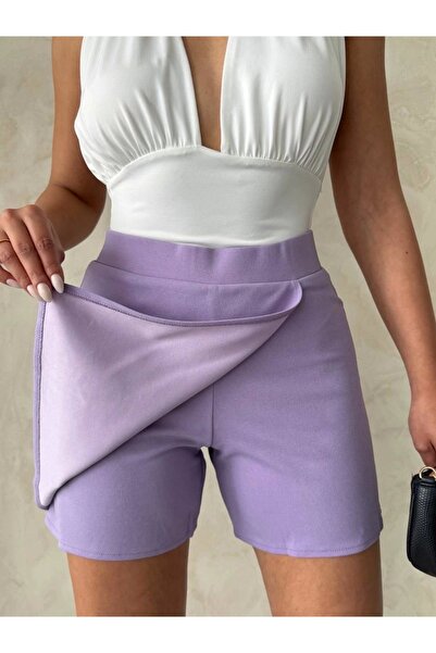hibiscus Cover Shorts Skirt Lilac S208
