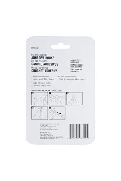 ACE 12-Piece Damage-Free Adhesive Picture Hanging Strips 1.6 x 4.8 cm