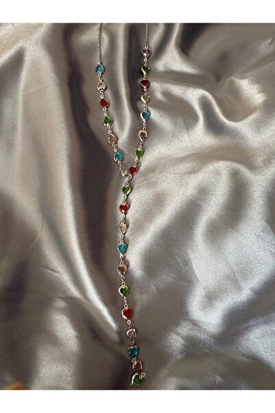 Falco Kalpli renkli taşlı y kolye