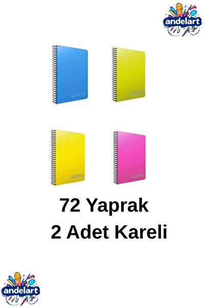 andelart A4 72 Yaprak 2 Adet Plastik Kapak Defter