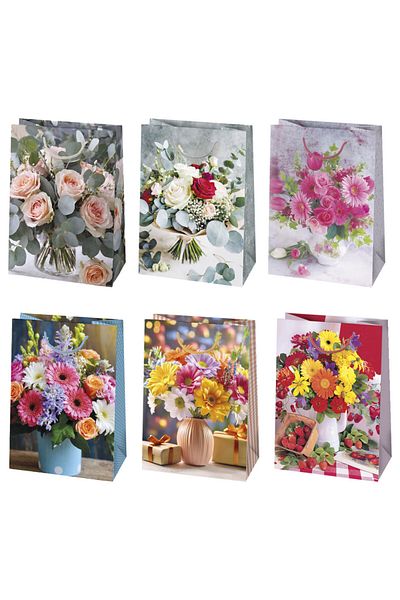 Colour Bouquet Flower paper gift bag, gift bag 23x32x11 cm