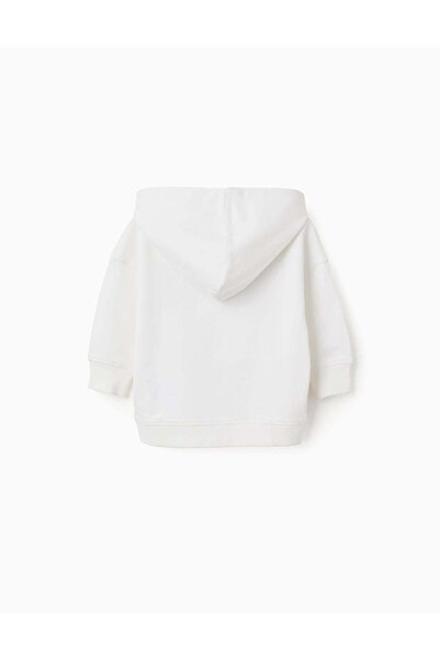 Ziddy Cotton Hoodie for Babies 'Bluey & Bingo', White