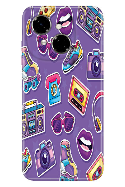 TECNO Spark Go 1 2025 Kılıf Tema Art Desenli Baskılı Silikon 90'lar Sticker