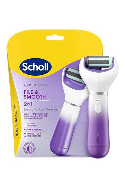 Scholl مبرد قدم إلكتروني 2 في 1 من Expertcare File & Smooth