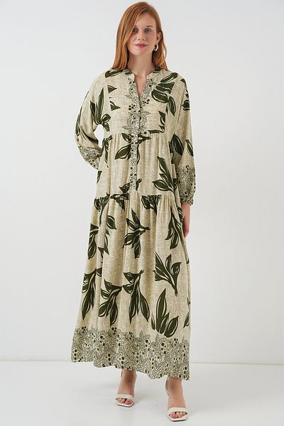 Bigdart Rochie lungă hijab cu model pentru femei 2585 - E.Green