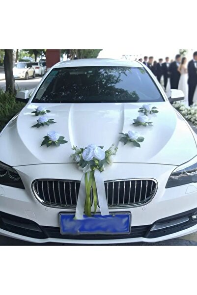 essacraft Bride's Caro Caro Decoration with White Flowers 7 Pieces