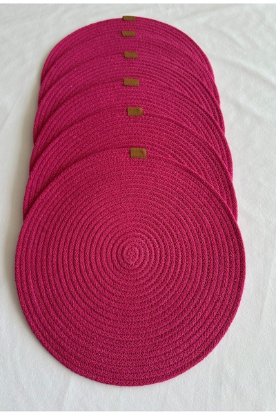 HHKARTS قاعدة أطباق مستديرة للديكور الأمريكي، ديكور طاولة سوبا فوشيا، 33 سم، ...