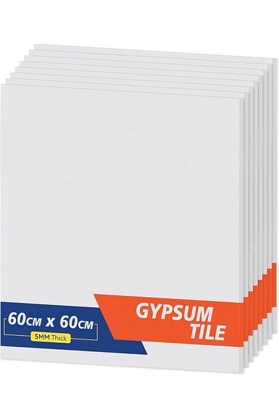 Duravel Ultra-Thin Artificial Ceiling Tiles, White, 600 × 600 × 7 mm, Pack of 8