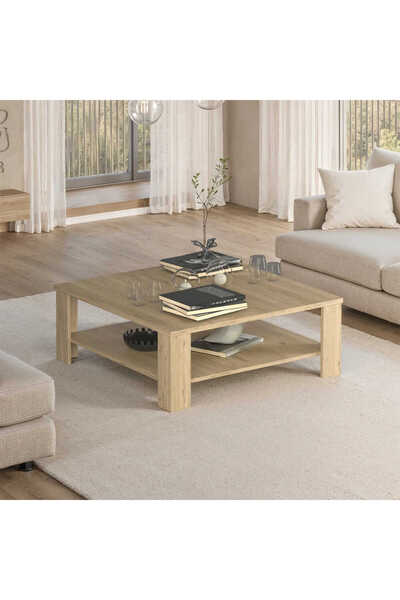 Adore Mobilya New Line Kare Orta Sehpa - Florida Meşe 90x42x90 cm