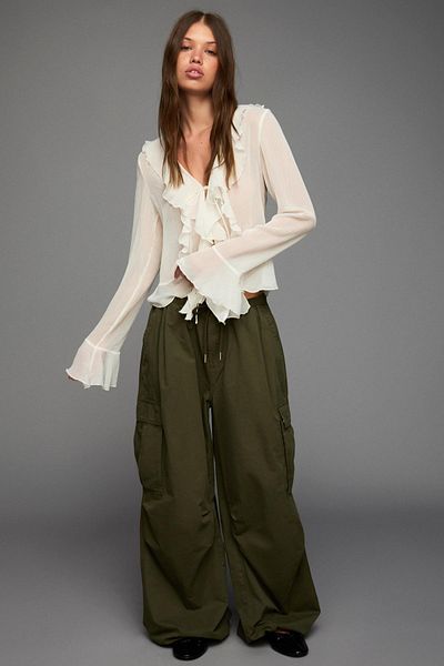 Bershka Long sleeve shirt with frills