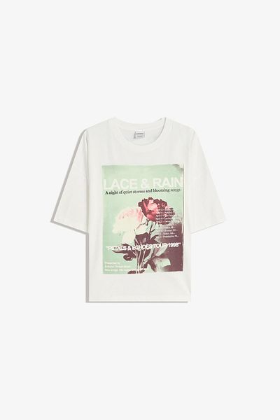 Bershka Printed short sleeve oversize T-shirt