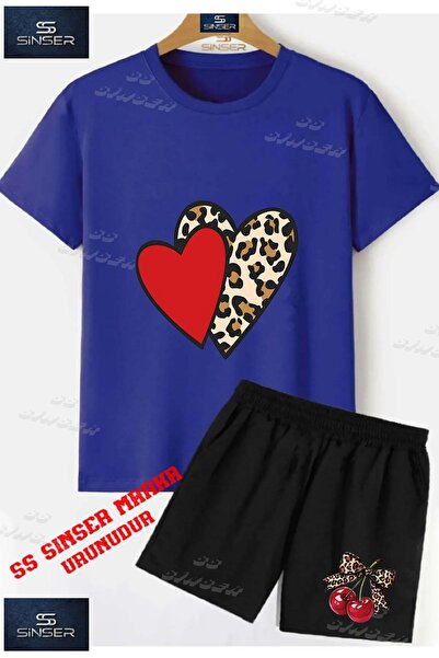 SS SİNSER Children's Unisex “Heart 2Pack Red Leopard Pattern“ Custom Printed ...