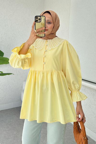 Salih Çelebi Baby Collar Tunic 23451 - ΚΙΤΡΙΝΟ