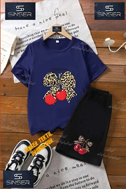 SS SİNSER Tricou cu gât rotund cu imprimeu special „CHERRY LEOPARD RIBBON CHE...
