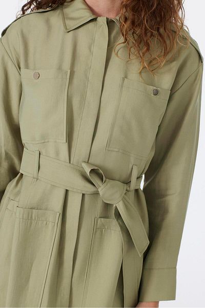 Zühre Green Combination Suit with Belted Pocket Detail Tk-1260