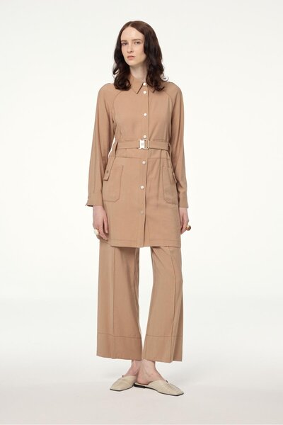 Zühre Belt Pocket Detailed Latte Double Set Tk-1629