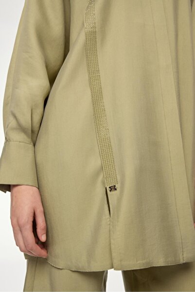 Zühre Shirt Collar Green Double Suit Tk-1532