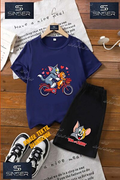 SS SİNSER Kids Unisex “Tom and Jerry on a Bike Superior“ Custom Printed Crew ...