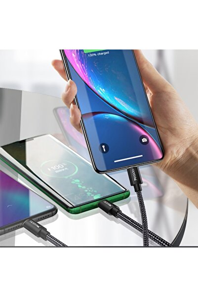 Yesido Charging and Data Transfer Cable 3-in-1 USB Compatible Lightning, Nylon, Type-C, Micro USB, 60W, 3A,