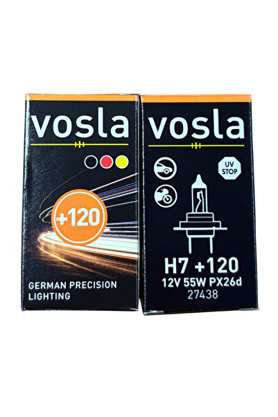 VOSLA Far Ampulü H7 %120 Arttırılmış 12V 55W Alman Malı 2 Adet Fiyatıdır