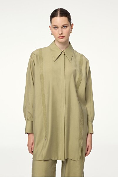 Zühre Shirt Collar Green Double Suit Tk-1532