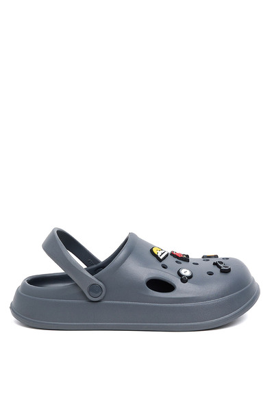R&B Grey Men's Jibbitz Slingback Clogs
