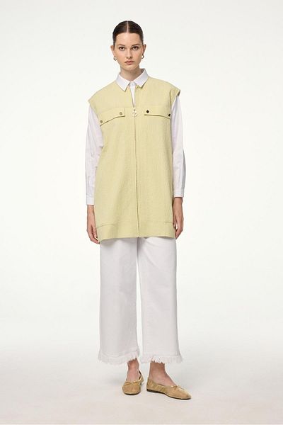 Zühre Vest Pistachio Green Double Suit Tk-1570